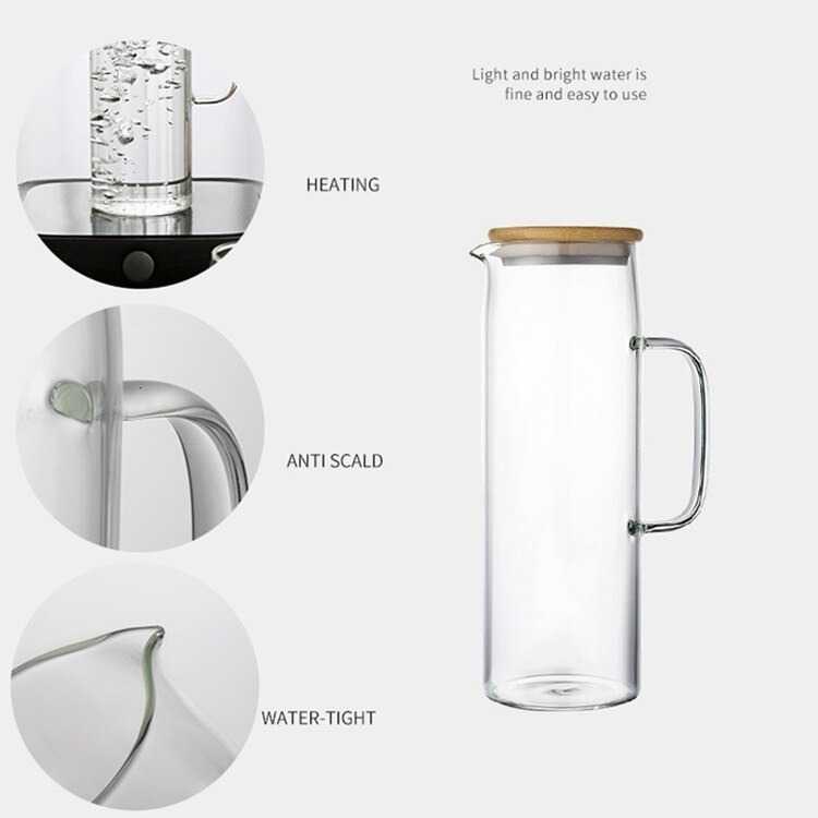 IDN TOOLS - BORREY Teko Pitcher Teh Chinese Teapot Glass Bamboo Lid - CW2366