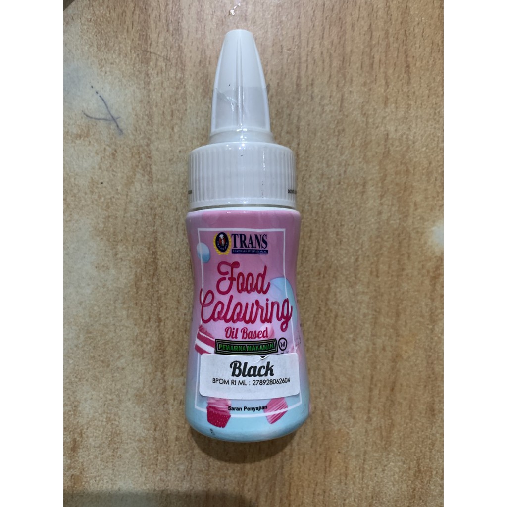 

Trans coloring Black 50 ML / pewarna oil based hitam pewarna makanan icing color