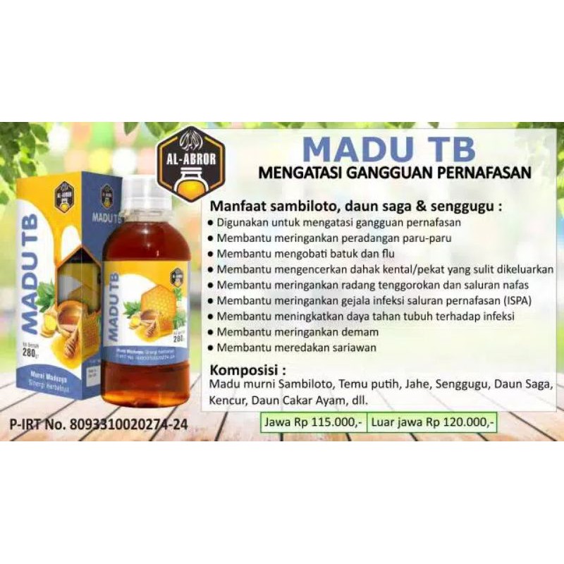 MADU TB 280 gram - Mengatasi Gangguan Pernafasan