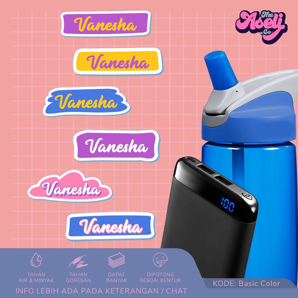 

Stiker nama label nama waterproof