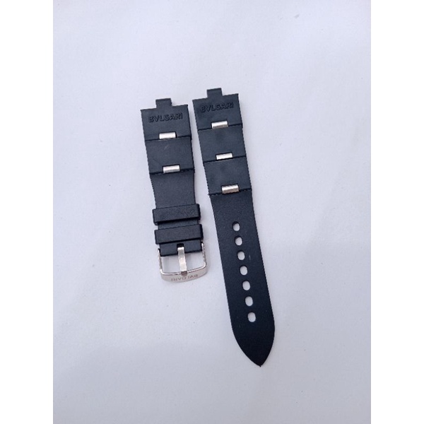 Tali BVLGARI DIAGONO AL38A Strap Tali Jam Tangan Bvlgari Rubber hitam strap jam bulgai 16mm 20mm 24mm