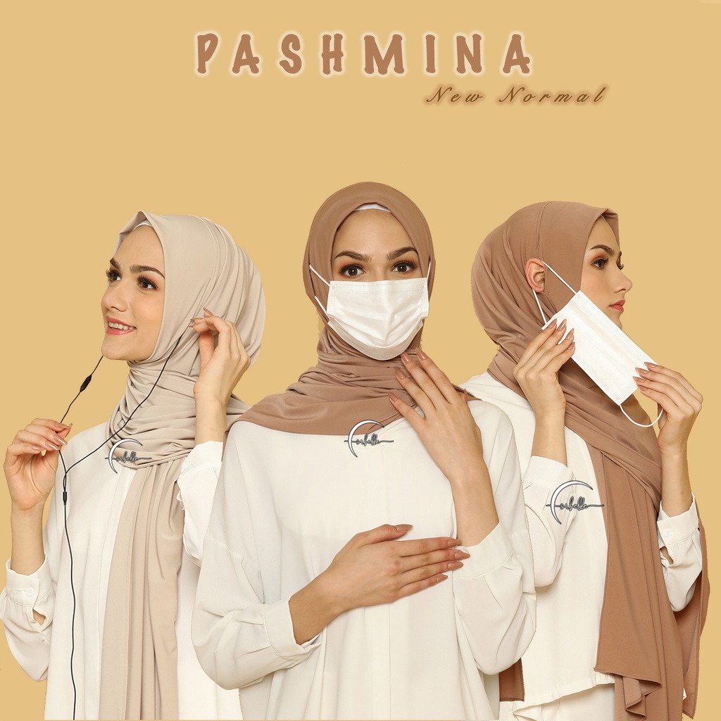 PASHMINA INSTAN JERSEY NEW NORMAL MASKER AKSES •  PASHMINA LUBANG TELINGA