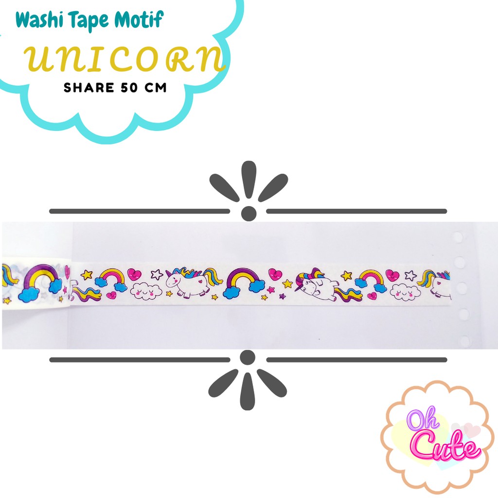 

SHARE 50 CM Washi Tape Unicorn Lucu