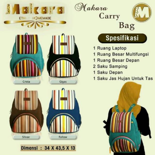 Carry bag makara etnik tas ransel laptop