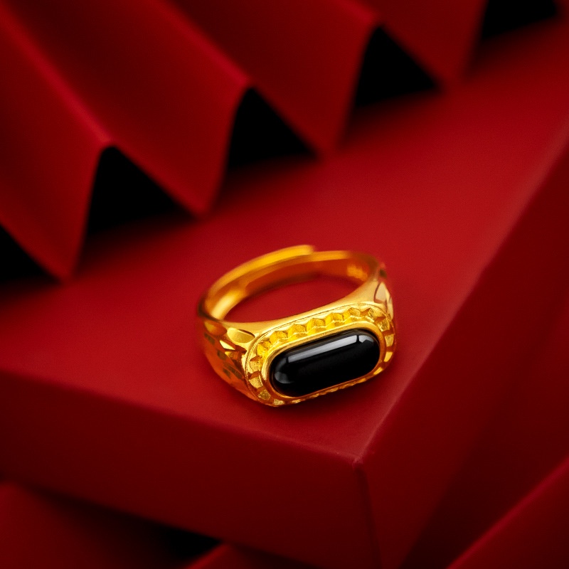 Cincin Model Terbuka Lapis Emas Asli Kadar 375 Gaya Korea Untuk Pria