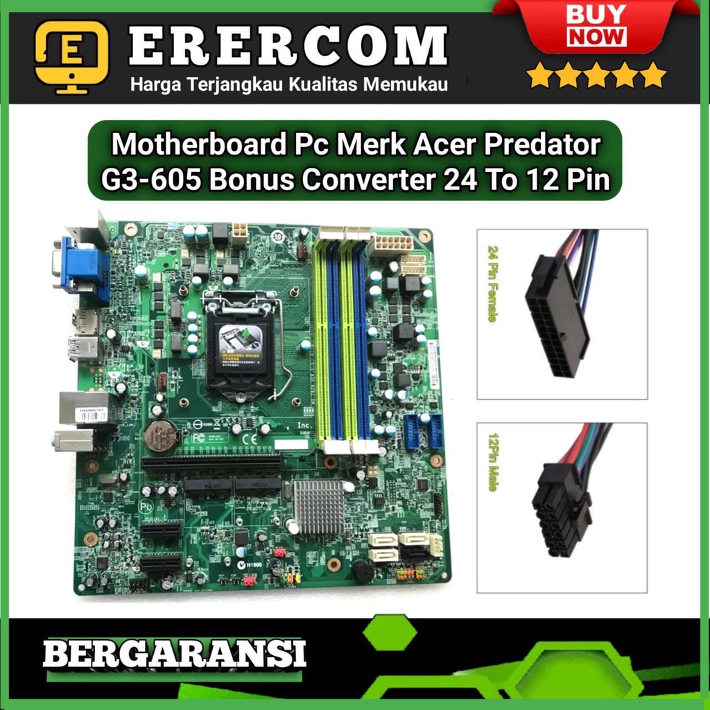 Motherboard Mobo Mainboard Pc Acer Predator G3 605 Socket 1150 Ada Slot M Sata SSD lengkap conventer