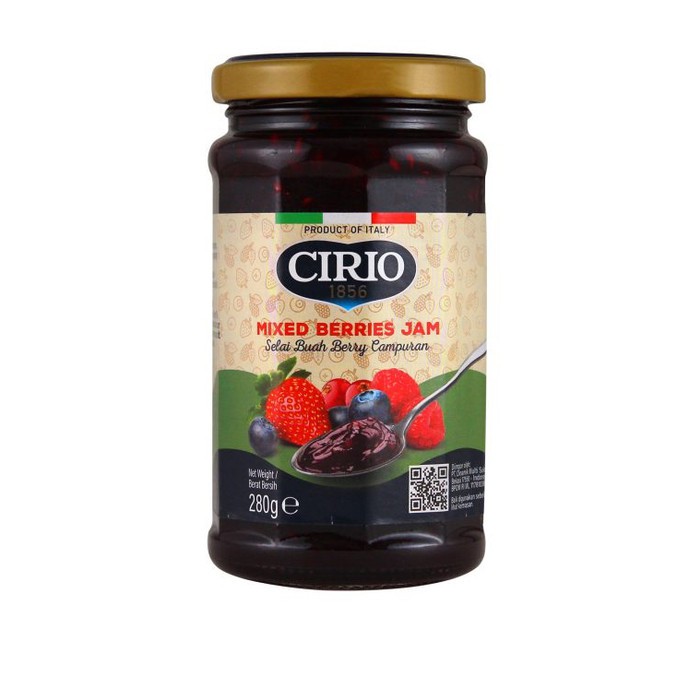 

Cirio Mixed Berries Jam / Selai Buah Berry Campuran 280gr