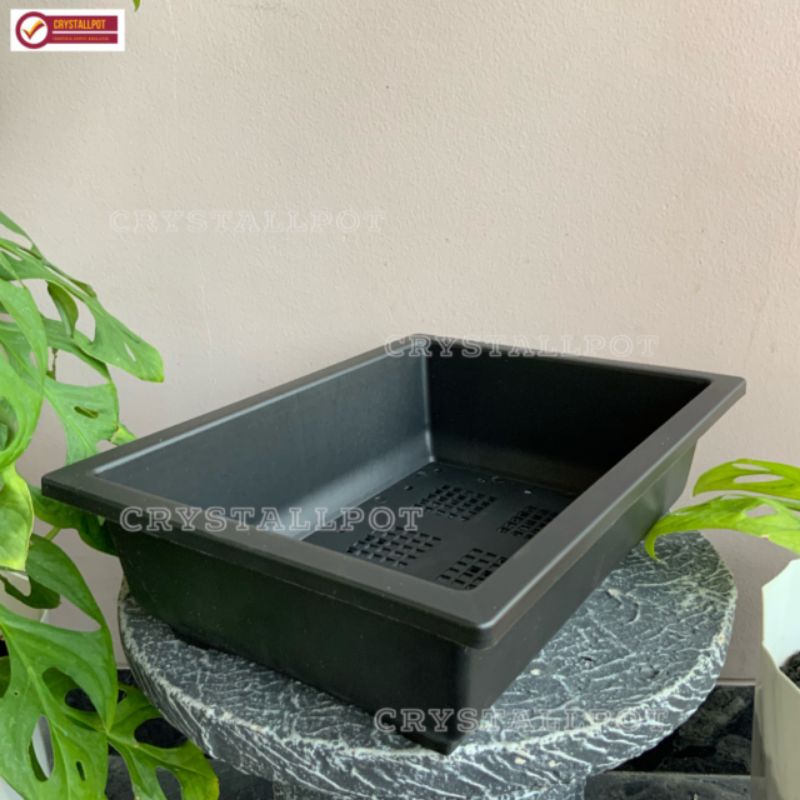 pot bunga tanaman ceper NKT BONSAI 02 HITAM - NKT BONSAI 02 HITAM