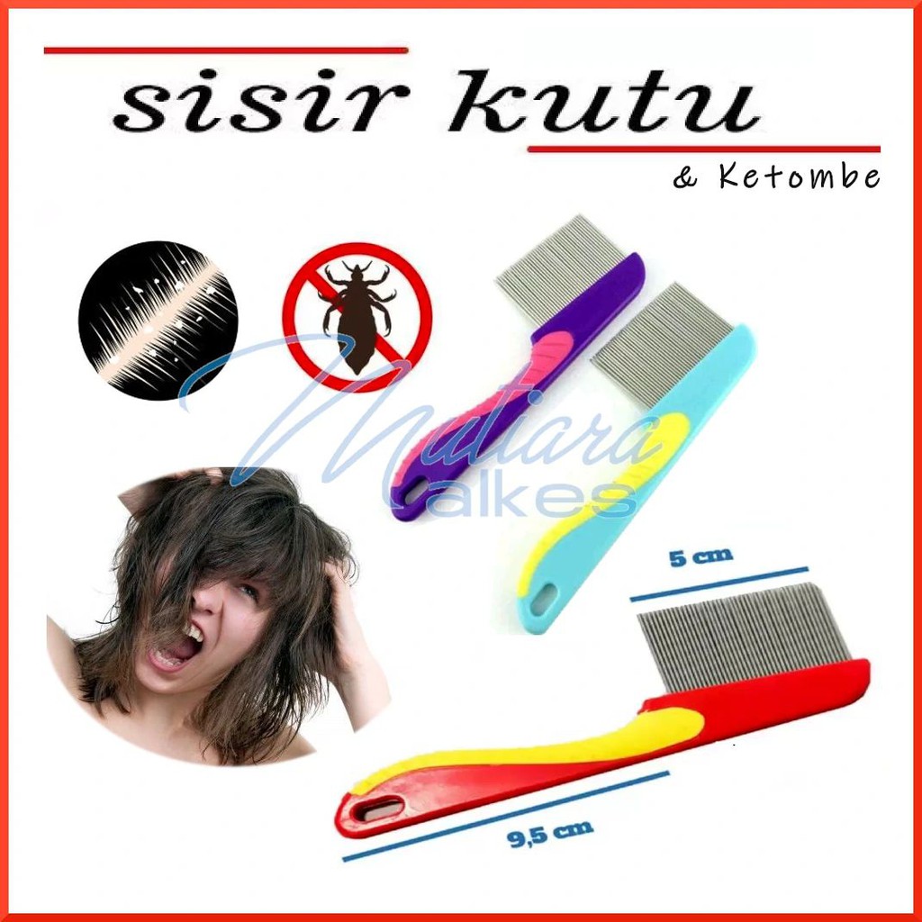 Sisir serit Gagang / Sisir Kutu Ketombe Logam / Serit Kutu Besi