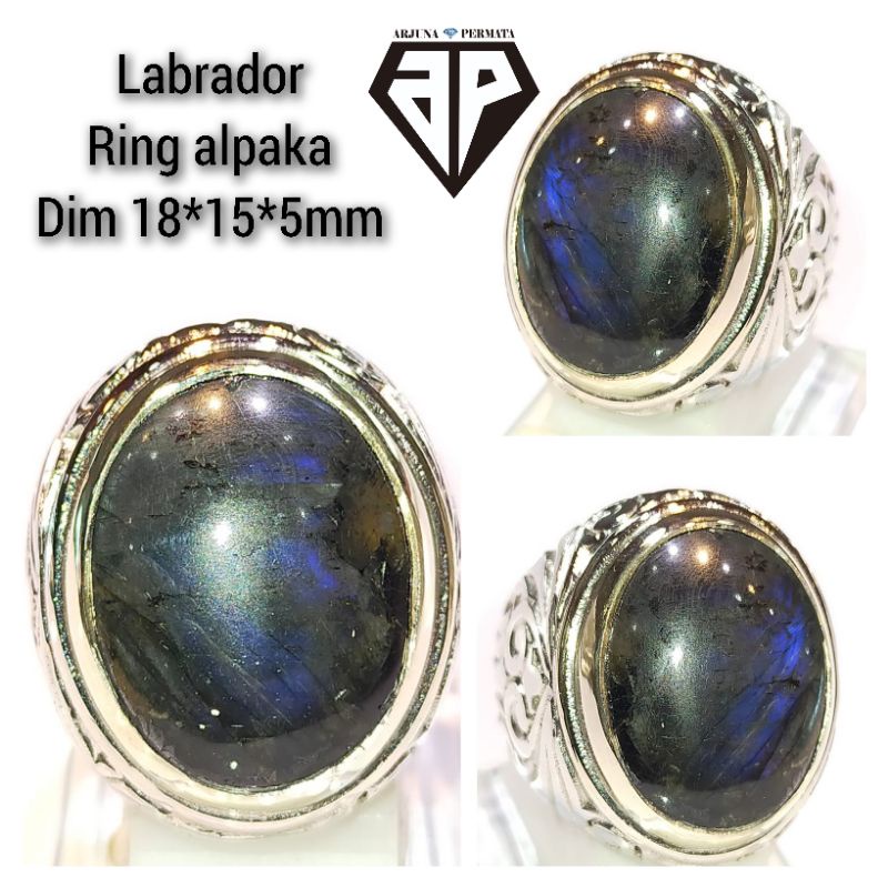 cincin batu akik Labrador asli natural