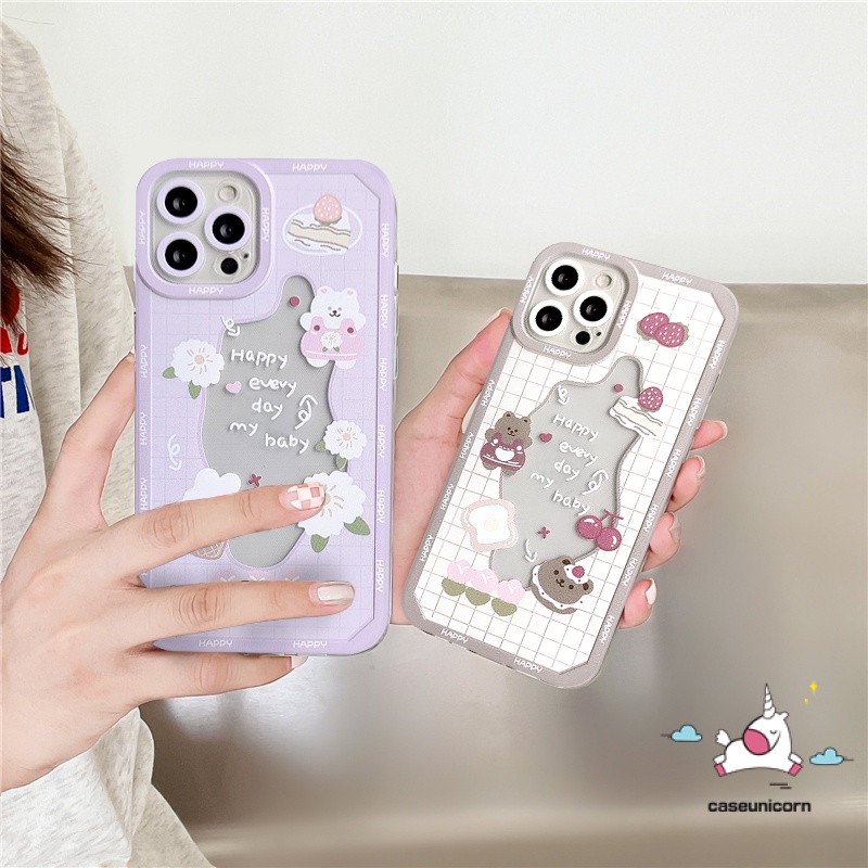 Casing Beruang Kelinci Lucu Bening Xiaomi Poco M3 M4 F4 X3 Pro Nfc Redmi A1 9A 10 10C 9 9T 9C 10A Redmi Note8 11s 10S 11 9 9s 9pro 10 11 Pro Max Plus Soft TPU Kue Cherry Cover Belakang