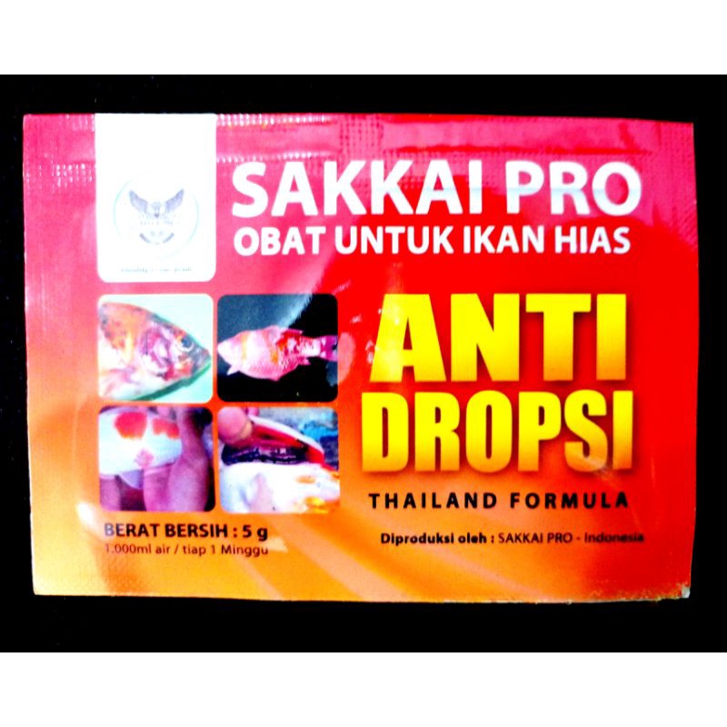 OBAT IKAN ANTI BAKTERI JAMUR SAKKAI PRO ANTI DROPSI 5gr