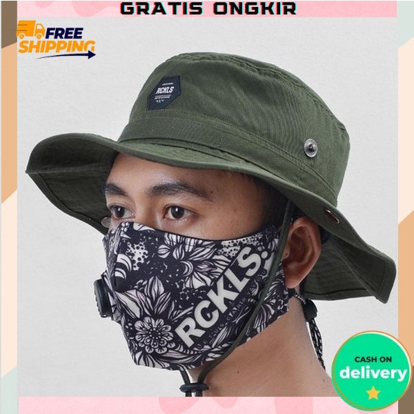Bucket Hat Rimba Kekinian Bucket Hat Jungle Import Cowok Casual Topi Pelindung Kepala Pria Dan Wanit