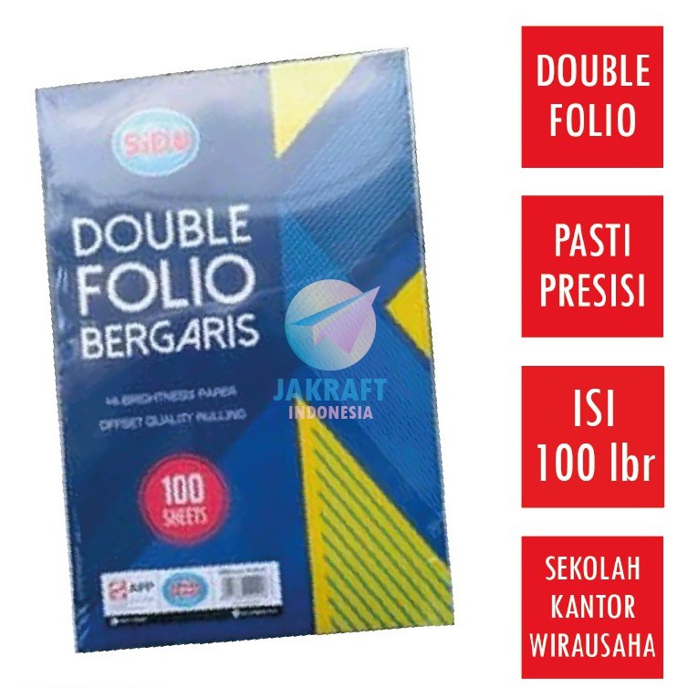 

Sinar Dunia Kertas Double Folio Bergaris 100 Lbr SiDu / 32 x 42 cm