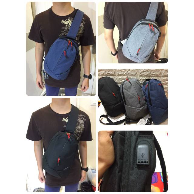 TAS SELEMPANG USB TAS SELEMPANG  ANTIMALING SLINGBAG