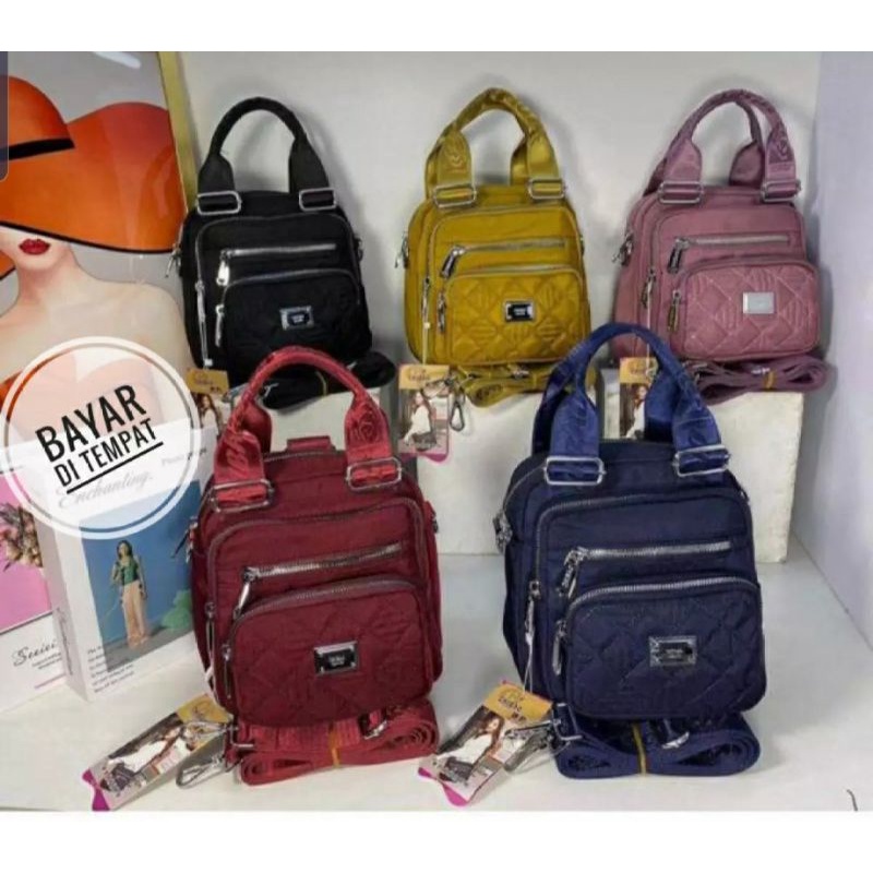 Tas chibao ory multifungsi bisa selempang/ransel/tenteng 1813S kanvas