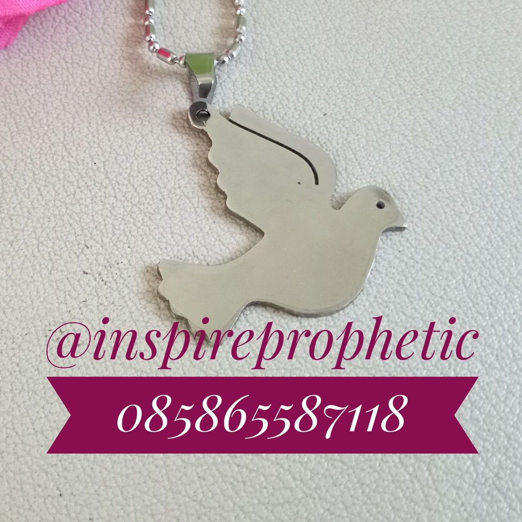 Kalung Monel Merpati Perdamaian Peace Shalom Roh Kudus Holy Spirit Aksesoris Wanita Kristen Katolik