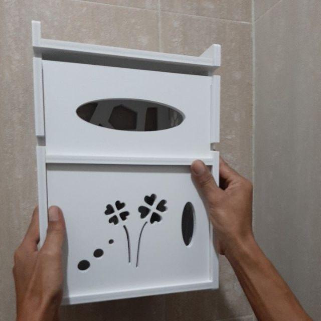 Je Rak Dinding Kamar Mandi Dw15 Rak Toilet Tempat Tissue Kosmetik Organizer