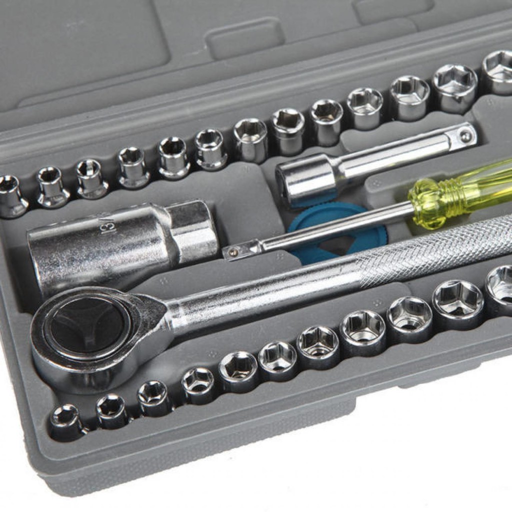 Kunci Pas 40 Pcs Multifungsi Kunci Sok Set Sock Serbaguna Socket Wrench Set Tool Alat Pertukangan