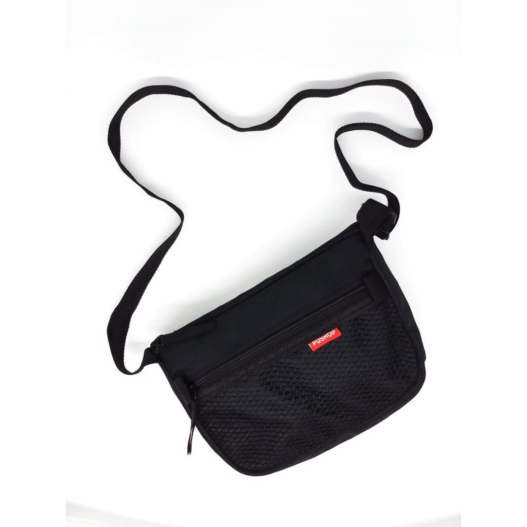 Original - [ BEST SELLER ] PUSHOP Tas Selempang Pria Distro Mini Jaring Termurah - Raja Tas