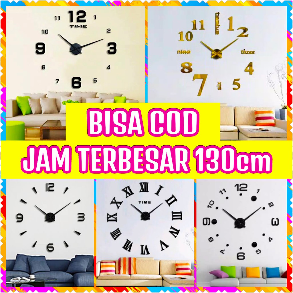 Jam Dinding Besar 130cm Ukuran Super Jumbo | Jam Dinding DIY Unik | Jam ...