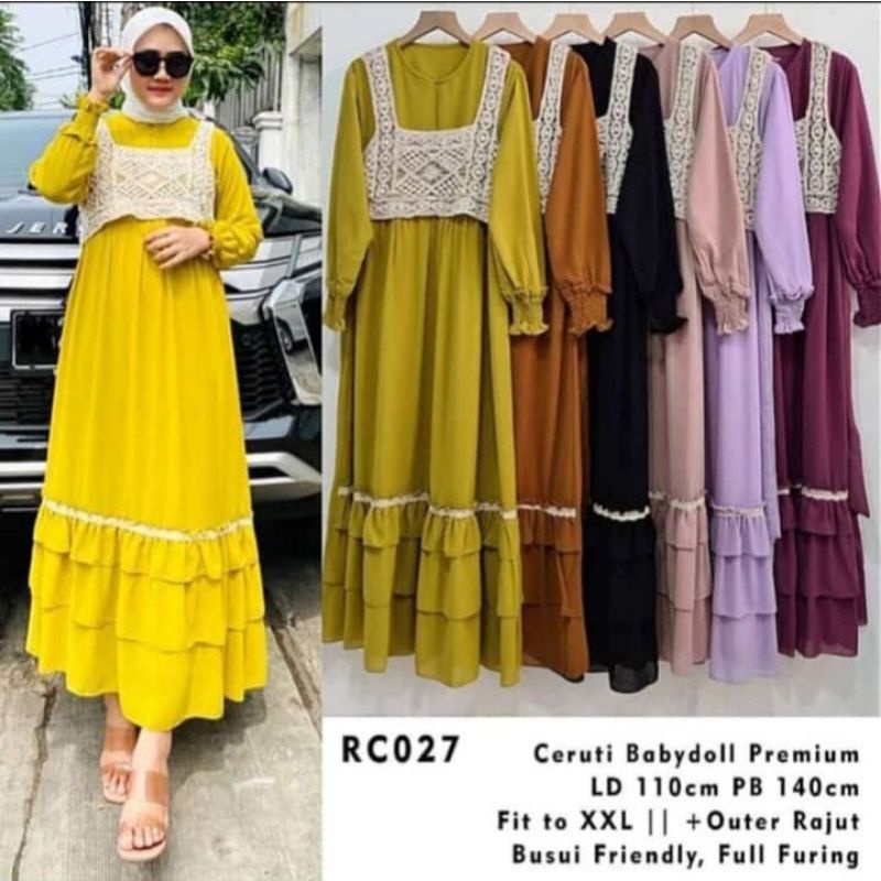 GAMIS CASUAL + OUTER / ROMPI RAJUT CERUTY BABYDOLL