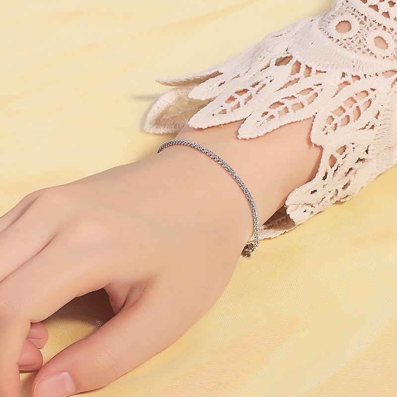 Gelang perak pendek Korea New Simple Gypsophila Bracelet Personality Silver Chain Woman Jewelry Gift