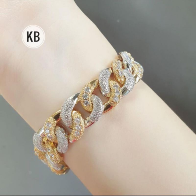 Gelang cincin Premium Lapis emas gelang zircon Anti Karat Anti Alergi Bracelet Premium Quality Rd0006