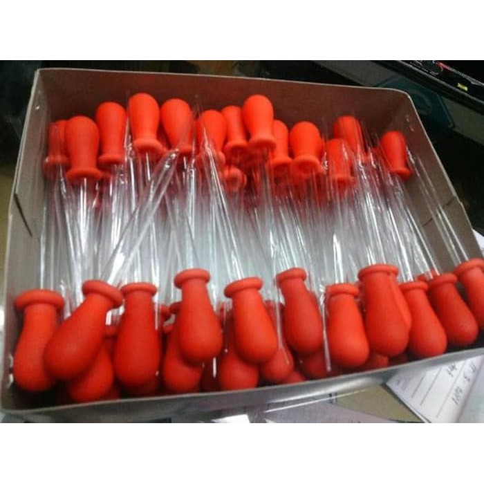 Pipet Kaca Tetes Pendek Dot Merah Pipet Dot Merah Pipet Tetes