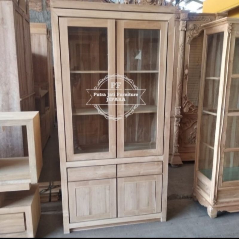 Lemari dapur /tempat makan model minimalis kayu jati mebel Jepara