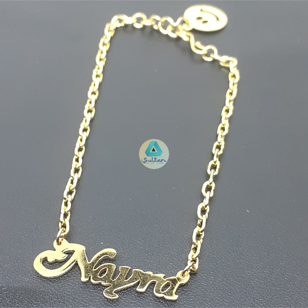 [GELANG NAMA] SULTAN BRACELET GELANG TANGAN GELANG KAKI LAPIS EMAS 24K ORIGINAL #GN02