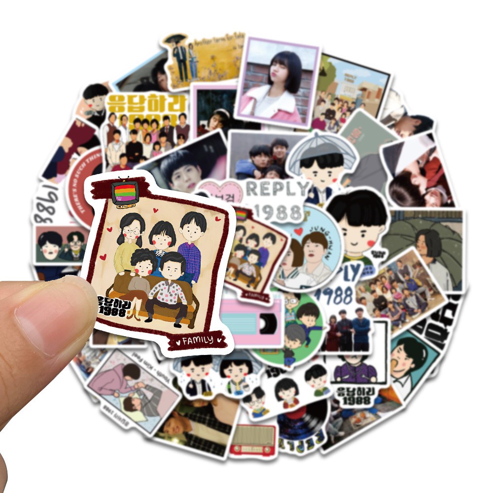 50PCS TV Show Reply 1988 Stickers Aesthetic for Laptop Water Bottle Fridge Waterproof Graffiti Decals Sticker Pack Kid Toy