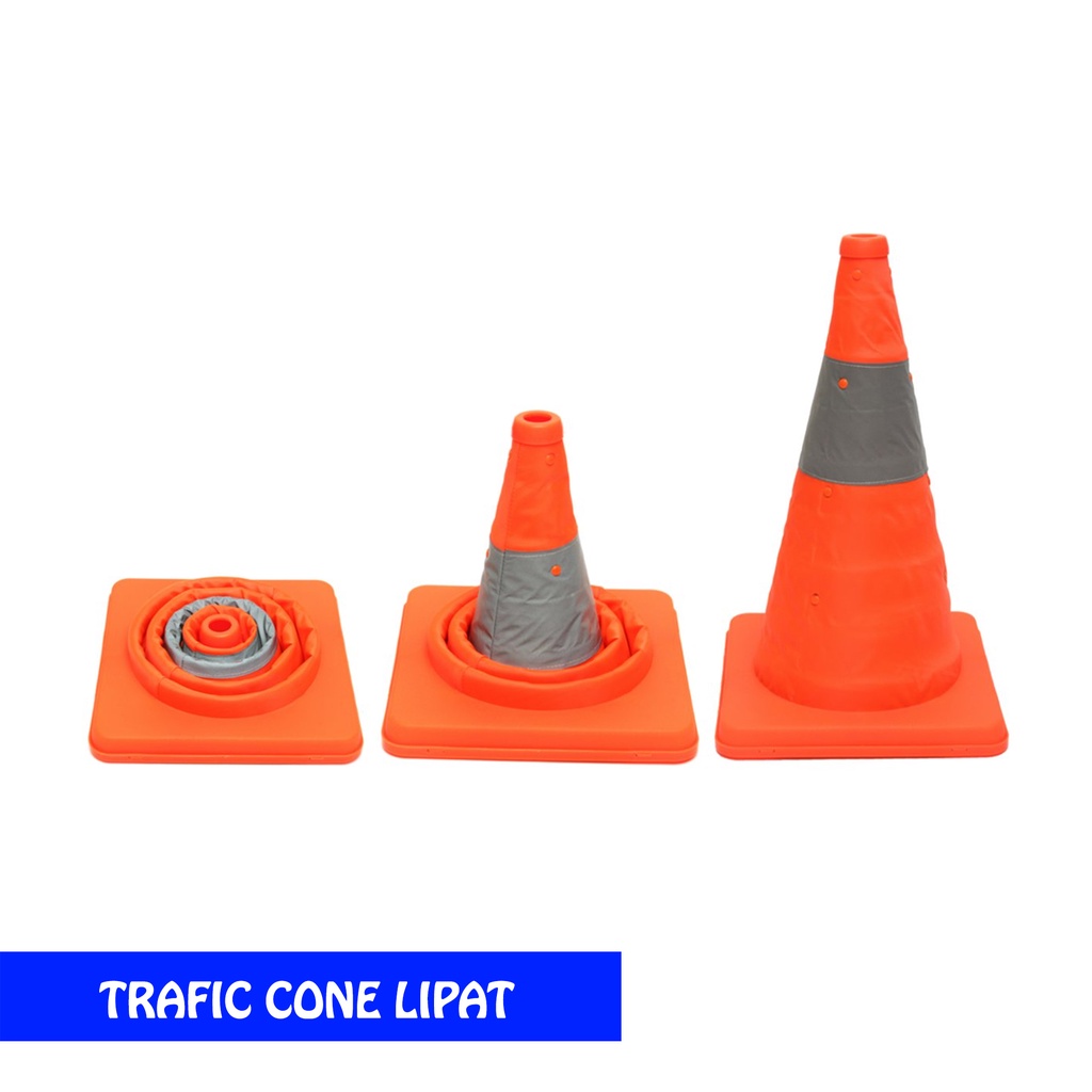 TRAFFIC CONE LIPAT ORANGE PORTABEL