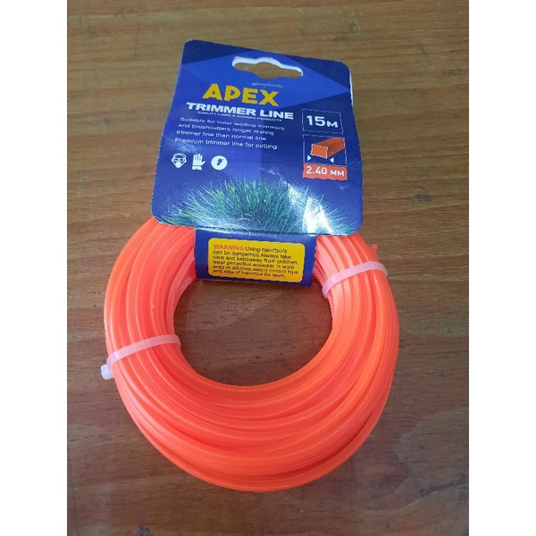 Tali Nilon Nylon Senar Potong Rumput Grass Trimmer Line Apex 15m