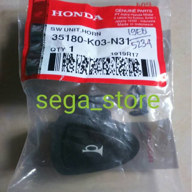 Tombol klakson honda revo absolute / blade new / beat fi ori original AHM