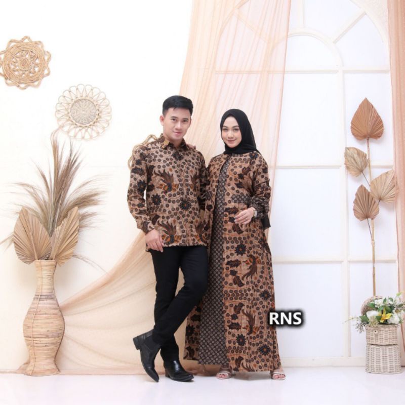 Maura Couple - Sania Ruffle Batik Couple ori Ndoro jowi DNT Garansi Termurah Shopee - Pinguin Gurita-Mekar ayu