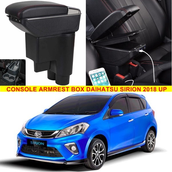 Armrest Console Box Kotak Alas Lengan DAIHATSU SIRION 2018 UP 2 Stack 7 Port USB Charger