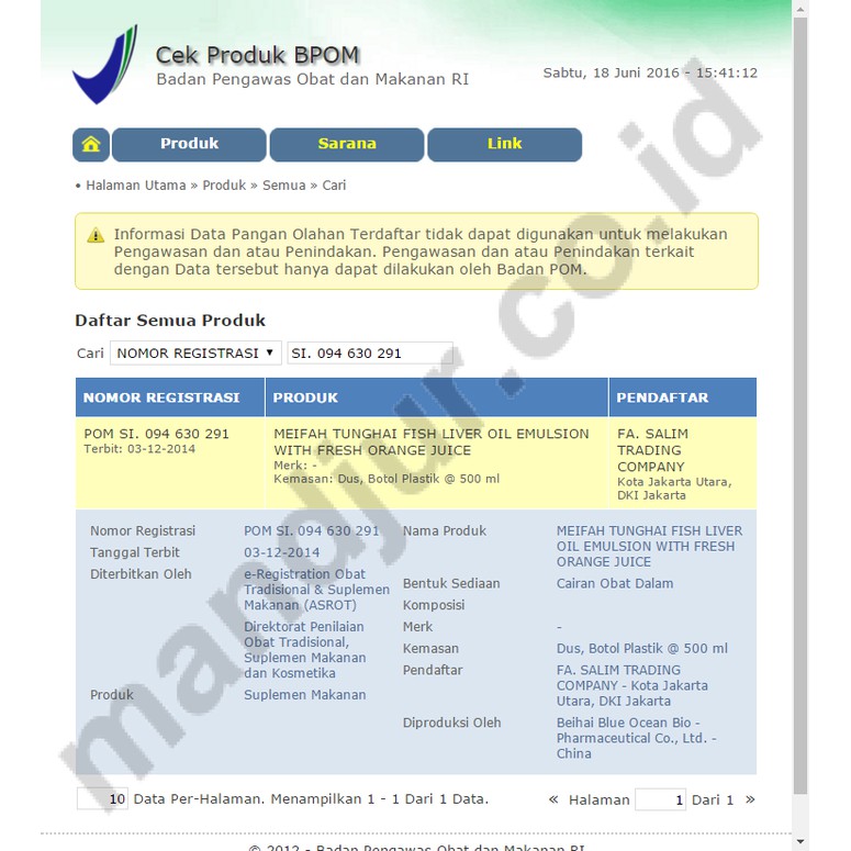 TERMURAH - Fish Liver Oil Emulsion (Mei Fah Tunghai)