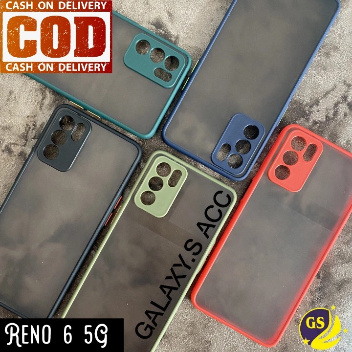 OPPO RENO 6 4G / RENO 6 5G Case Dove + Kamera Matte Transparan Slim Fuze Macaron