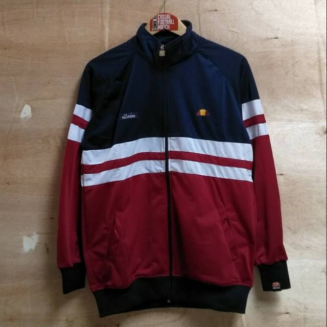 Tracktop Ellesse Rimini Navy Maroon list Putih