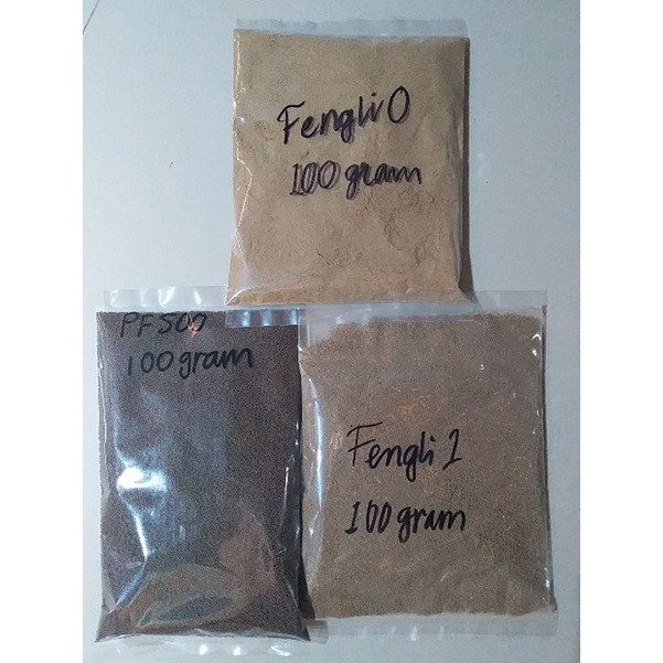 Pelet ikan 100gr/pf 500/fengli 0/fengli 1 pakan ikan 100gram