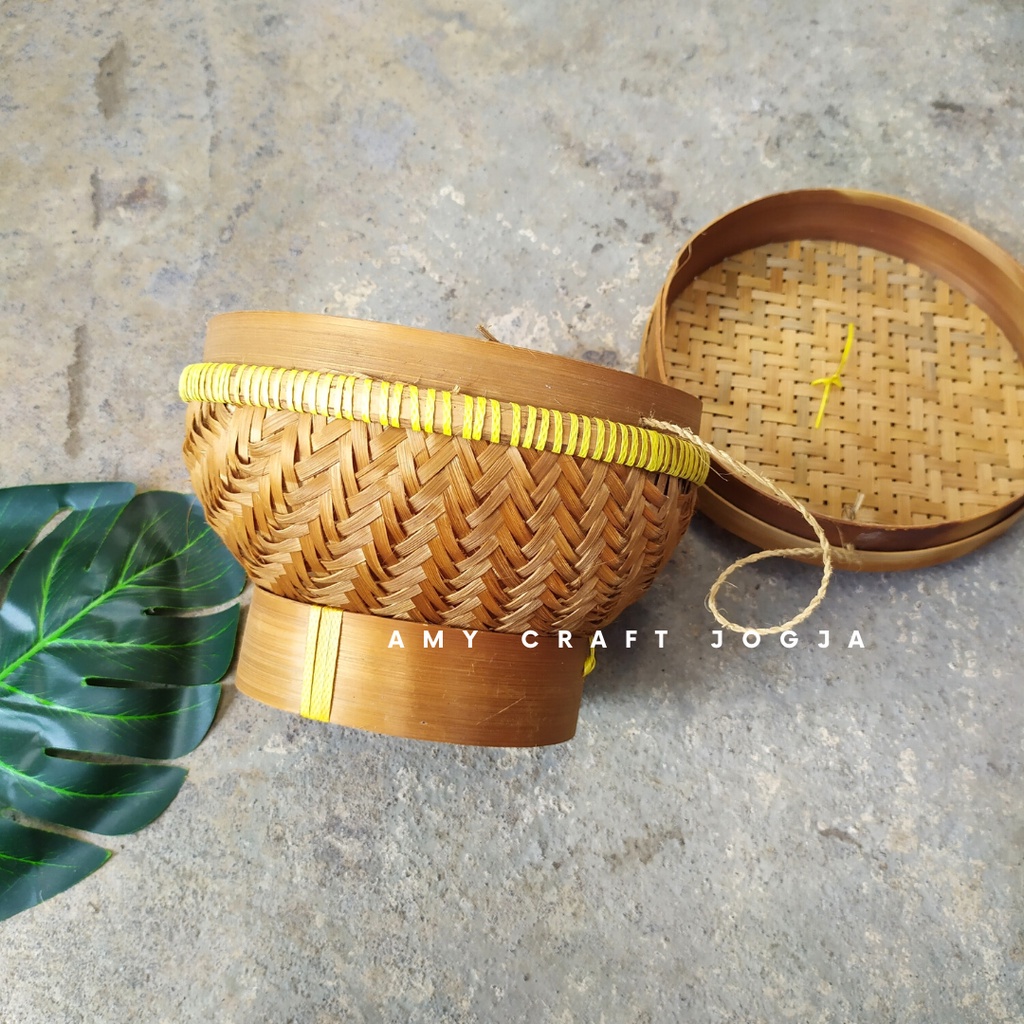 Ceting Bambu d 17 cm/Tempat Nasi Bambu Tradisional/Ceting Wakul Nasi/Ceting Nasi/Wadah Bambu/Wadah N