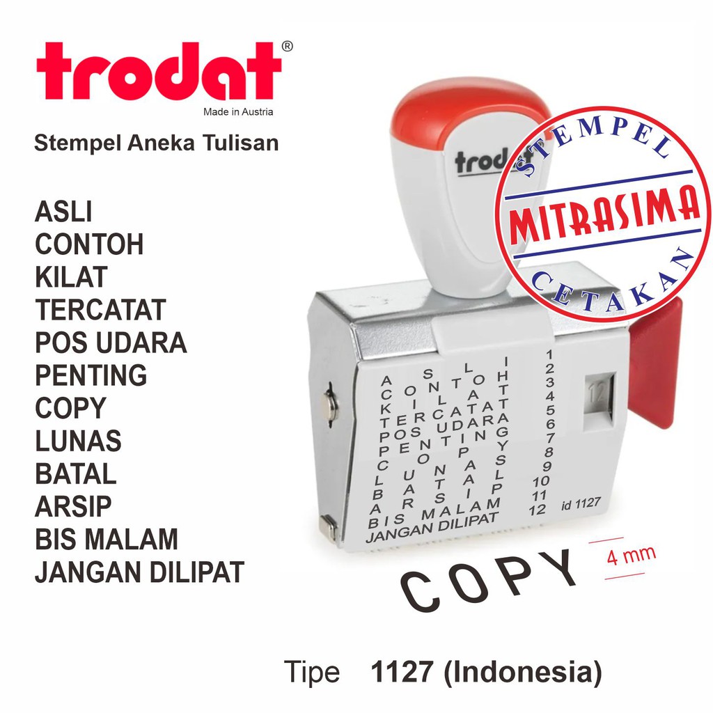 

Stempel Aneka Tulisan Merk Trodat