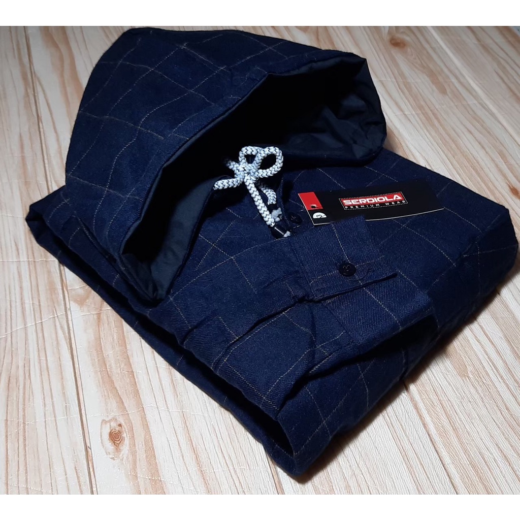 Kemeja Flannel Hoodie Jumbo Ukuran XXL - XXXXL Terlaris