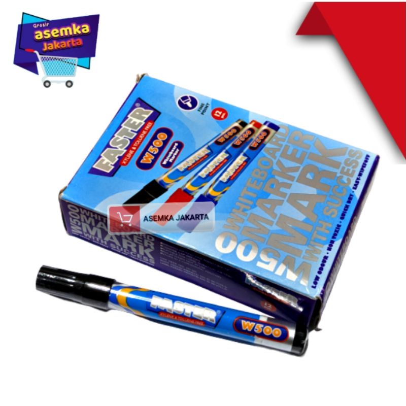 Spidol Papan Tulis Whiteboard FASTER W500 Grosir 12pcs