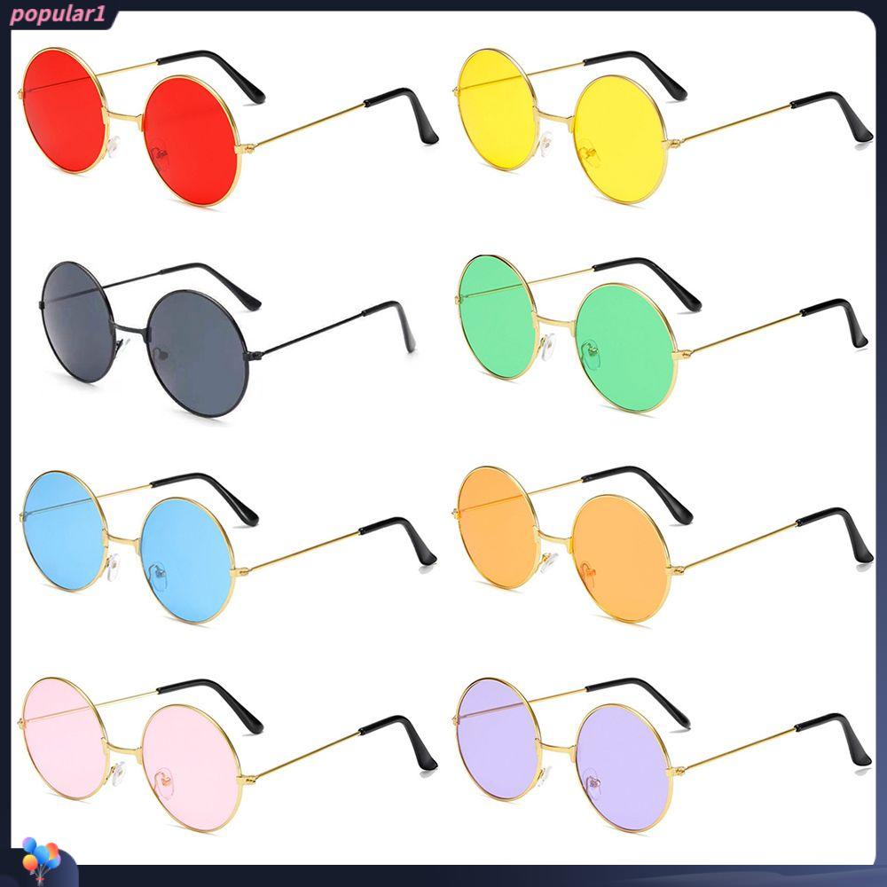 [POPULAR] Fashion Round Sunglasses Disco Circle Glasses Metal Sunglasses Party Hippie Women Men Retro Eyewear/Multicolor