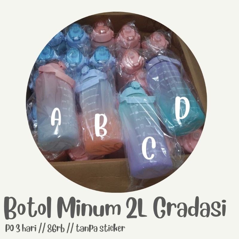 BOTOL MINUM MOTIVASI 2 LITER