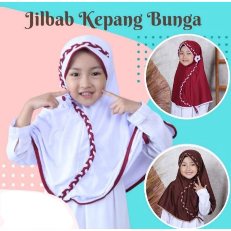 Hijab anak sekolah sd KEPANG BUNGA ( 6-9 tahun ) - jilbab sekolah/kerudung anak sekolah
