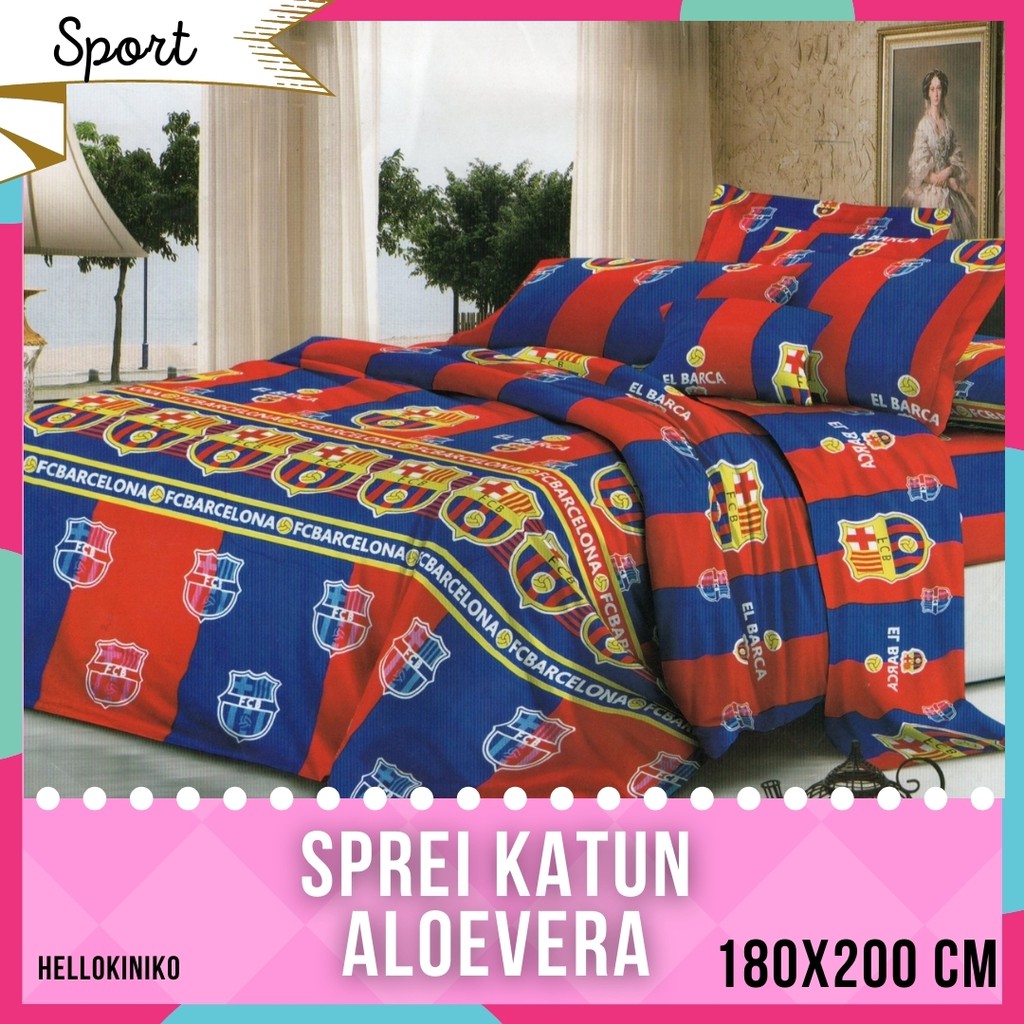 SPREI KATUN SPORT MOTIF BANYAK MURAH T30 180x200 CM KINIKO