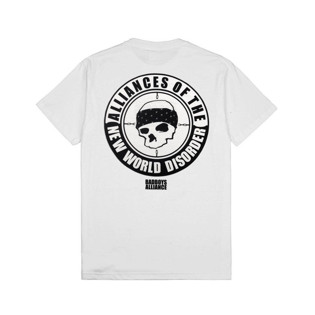 BADBOYS ALLIANCE - T-SHIRT " DISORDER " WHITE UNISEX OVERSIZE TEE